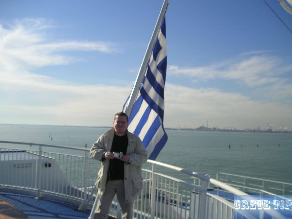 Greek flag on the ferry