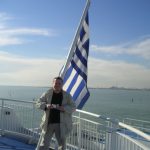 Greek flag on the ferry