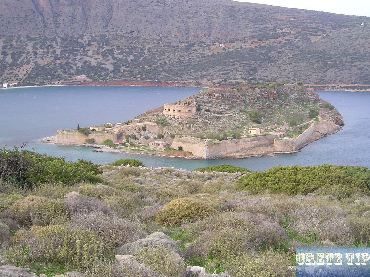 opposite of the Spinalonga fortress