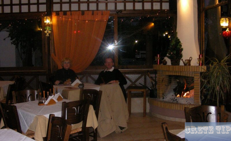 Cretan restaurant in winter