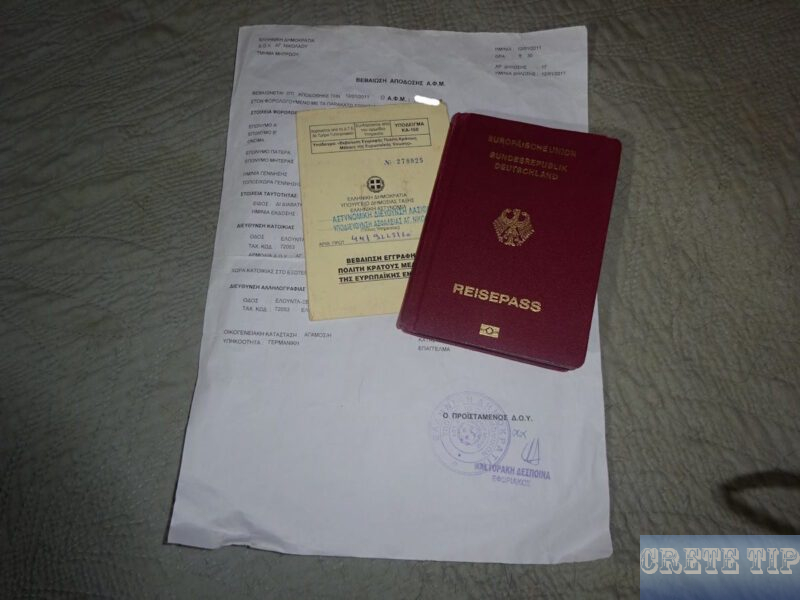 passport, residence papers, tax number