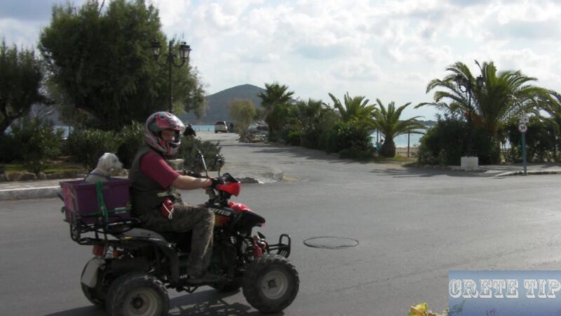 On the road with the quad bike