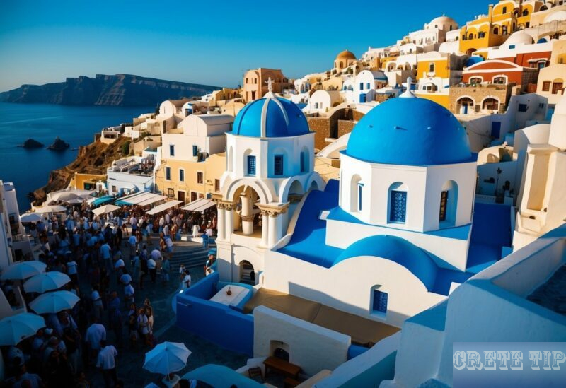 Tourists on Santorini