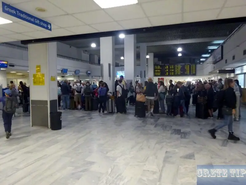 check-in counter at Heraklion Airport