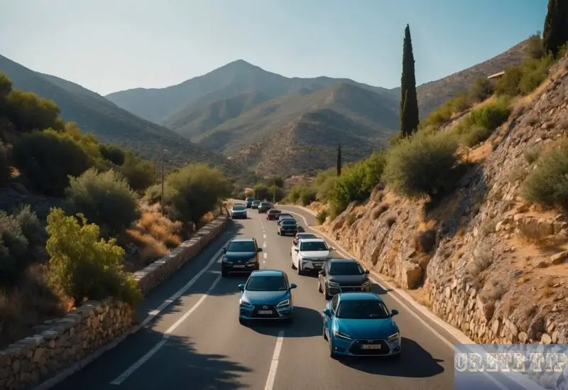 vehicles on road in Greece