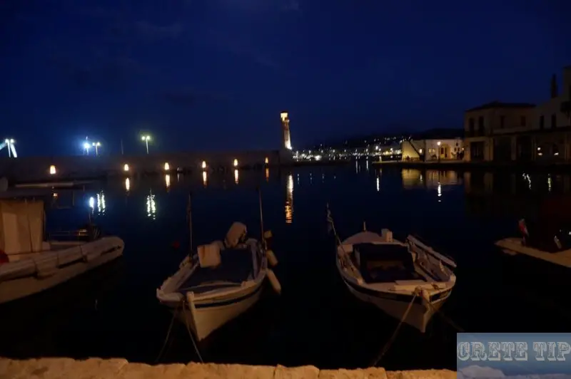 rethymno hafen nacht