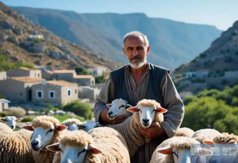 Shepherd with sheep