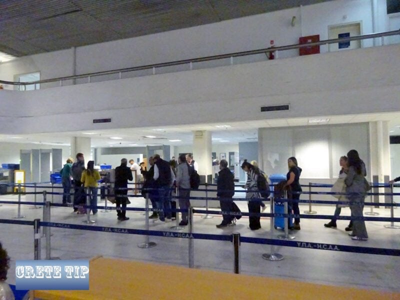 Airport access controls to the departure waiting hall