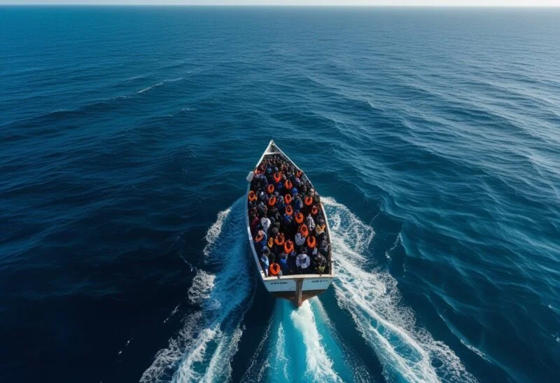 drone spots migrantboat